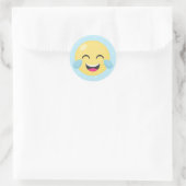 Loud Emoji-Stippen lachen Ronde Sticker (Tas)