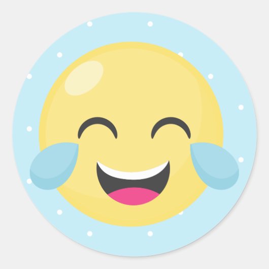 Loud Emoji-Stippen lachen Ronde Sticker (Voorkant)