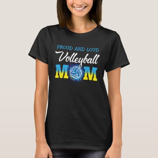 Loud en proud Volleyball mama Volleyball Cheer Mam T-shirt (Voorkant)
