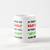 Loud Fart Jet Power Funny Mug Koffiemok (Center)