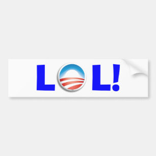 Loud lachen in Obama Bumpersticker