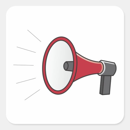 Loud Megaphone Vierkante Sticker (Voorkant)