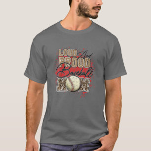 Loud Proud Baseball Ma Leopard Softball Player Mo T-shirt