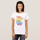 LOUD PROUD QUEER MET BEER T-SHIRT (Voorkant volledig)