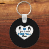 Loud & proud Volleyball Mam Messy Bun Hair Moeder' Sleutelhanger (Voorkant)
