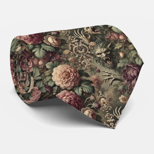 Louder than Blooms - Gotisch Victoriaans Plein Stropdas (Opgerold)