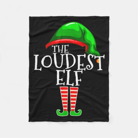 Loudest Elf Group Matching Family Christmas Loud F Fleece Deken (Voorkant)