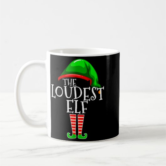 Loudest Elf Group Matching Family Christmas Loud F Koffiemok (Links)