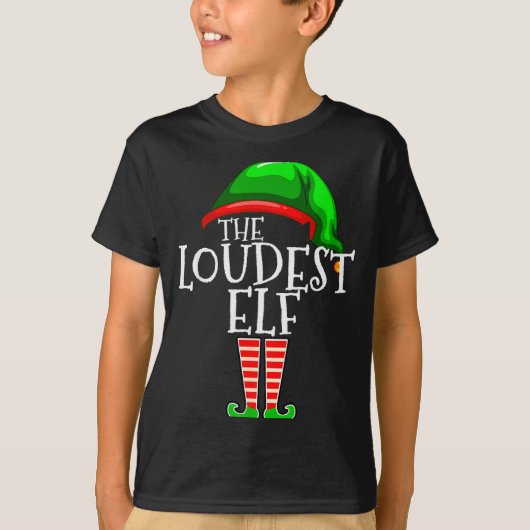 Loudest Elf Group Matching Family Christmas Loud F T-shirt (Voorkant)