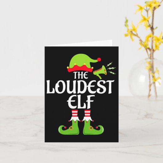 Loudest Elf Matching Family-kerstfeest Kaart (Gele Bloem)
