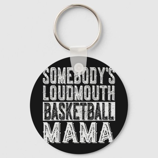 Loudmouth Basketbal Mama Mam Grappige Moederdag Sleutelhanger (Voorkant)