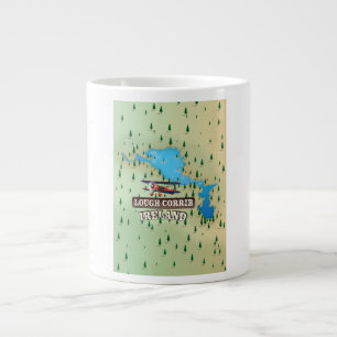 Lough Corrib Ierland Vintage Kaart. Grote Koffiekop