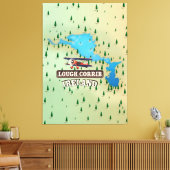Lough Corrib Ireland  Map. Canvas Afdruk (Insitu (Woonkamer))