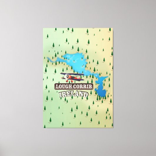 Lough Corrib Ireland  Map. Canvas Afdruk (Voorkant)