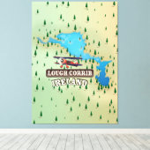 Lough Corrib Ireland  Map. Canvas Afdruk (Insitu (Houten vloer))