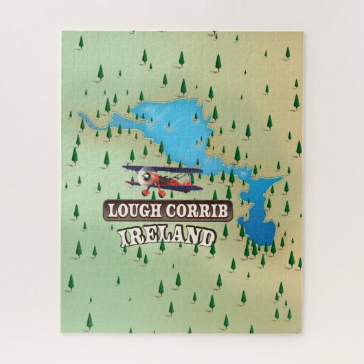 Lough Corrib Ireland  Map. Legpuzzel (Verticaal)