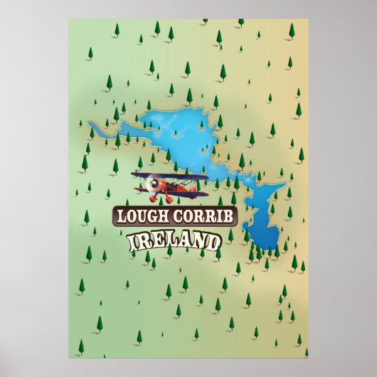 Lough Corrib Ireland  Map. Poster (Voorkant)