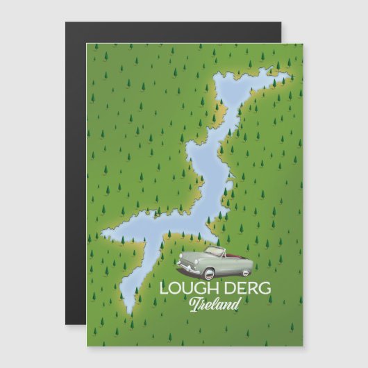 Lough Derg Ierland kaart (Voorkant / Achterkant)