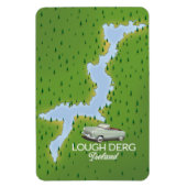 Lough Derg Ierland kaart Magneet (Verticaal)