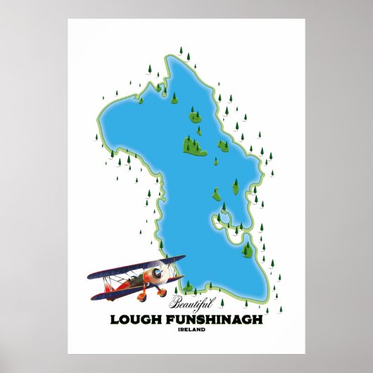 Lough Funshinagh Ireland reisposter. Poster (Voorkant)