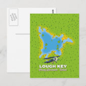 Lough Key County Roscommon, Ierland kaart (Voorkant / Achterkant)