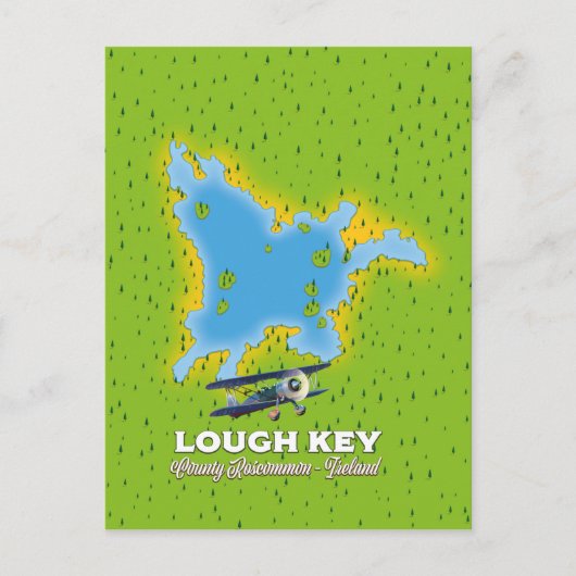 Lough Key County Roscommon, Ierland kaart (Voorkant)