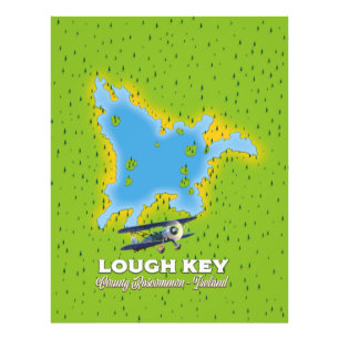 Lough Key County Roscommon, Ierland kaart Foto Afdruk