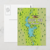 Lough Ree Ireland Map. Briefkaart (Voorkant / Achterkant)
