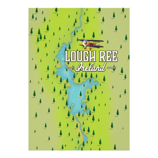 Lough Ree Ireland  Map. Foto Afdruk (Voorkant)