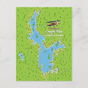 Lough Ree Republiek Ierland Kaart, iers lough, l Briefkaart