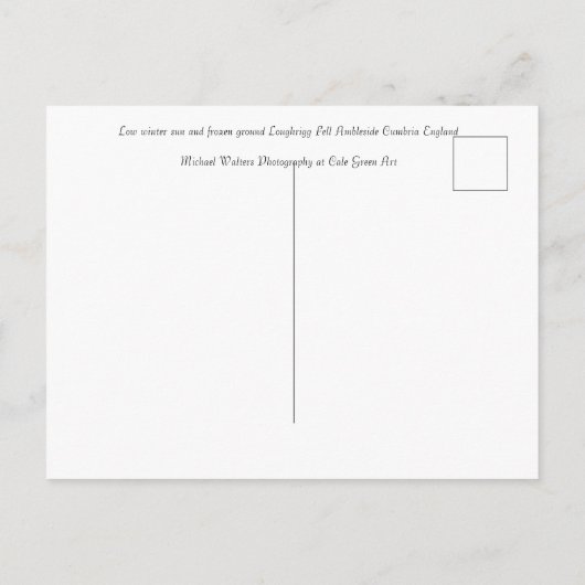 Loughrigg Fell Ambleside Briefkaart (Achterkant)