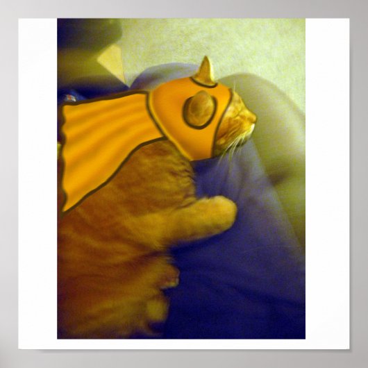 Louie de Ginger Cat als kapitein me-Ow Poster (Voorkant)