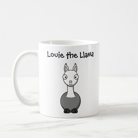 Louie de Lama Aangepaste Cartoon Kinderen Mok (Links)