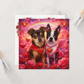 Louie & Luna Wish You a Happy Valentine's Day 3 Kaart (Voorkant / Achterkant in situ)