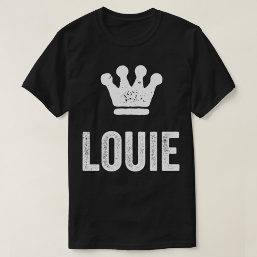 Louie the King Crown & Name Design for Men, genaam T-shirt (Design voorkant)