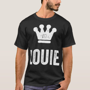 Louie the King Crown & Name Design for Men, genaam T-shirt
