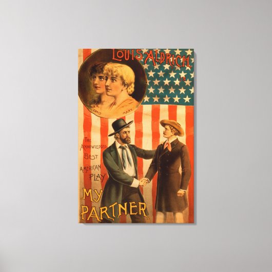 Louis Aldrich in Mijn partner Theatrisch Spel Canvas Afdruk (Voorkant)