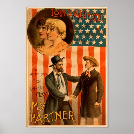 Louis Aldrich in Mijn partner Theatrisch Spel Poster (Voorkant)