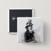 Louis Antoine de Saint-Just Vierkante Button 5,1 Cm (Voorkant /achterkant)