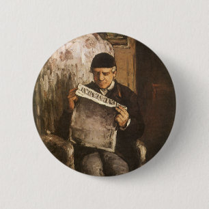 Louis Auguste Cezanne Vader van de artistieke lezi Ronde Button 5,7 Cm