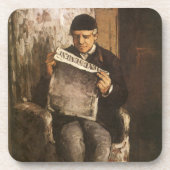 Louis Auguste Cezanne Vader Van De Kunstenaar Leze Bier Onderzetter (Voorkant)