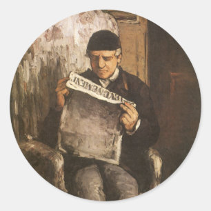 Louis Auguste Cezanne Vader Van De Kunstenaar Leze Ronde Sticker