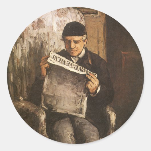 Louis Auguste Cezanne Vader Van De Kunstenaar Leze Ronde Sticker (Voorkant)