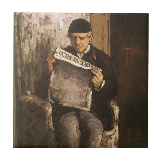 Louis Auguste Cezanne Vader Van De Kunstenaar Leze Tegeltje (Voorkant)
