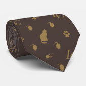 Louis Cat Fluff Luxury Cat Print Stropdas (Opgerold)