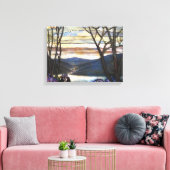 Louis Comfort Tiffany - Glas in lood 4 Magnolias Canvas Afdruk (Insitu (Woonkamer))