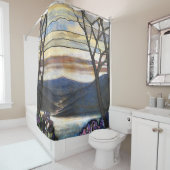 Louis Comfort Tiffany - Glas in lood 4 Magnolias Douchegordijn (In situ)