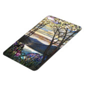 Louis Comfort Tiffany - Glas in lood 4 Magnolias Magneet (Linkerzijde)