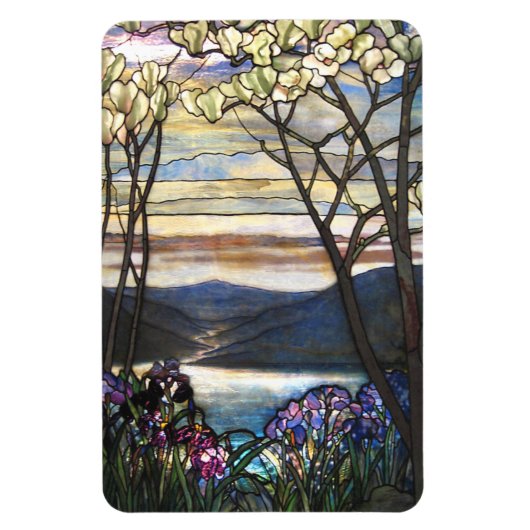 Louis Comfort Tiffany - Glas in lood 4 Magnolias Magneet (Verticaal)