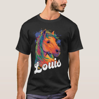 LOUIS Cute Boy Name with beause Horse T-shirt